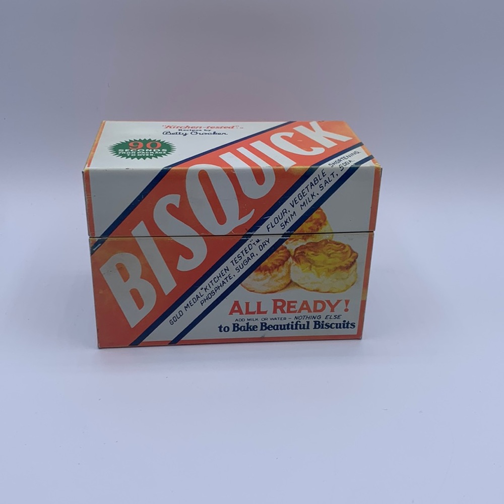 Vintage Bisquick Betty Crocker Metal Recipe Box